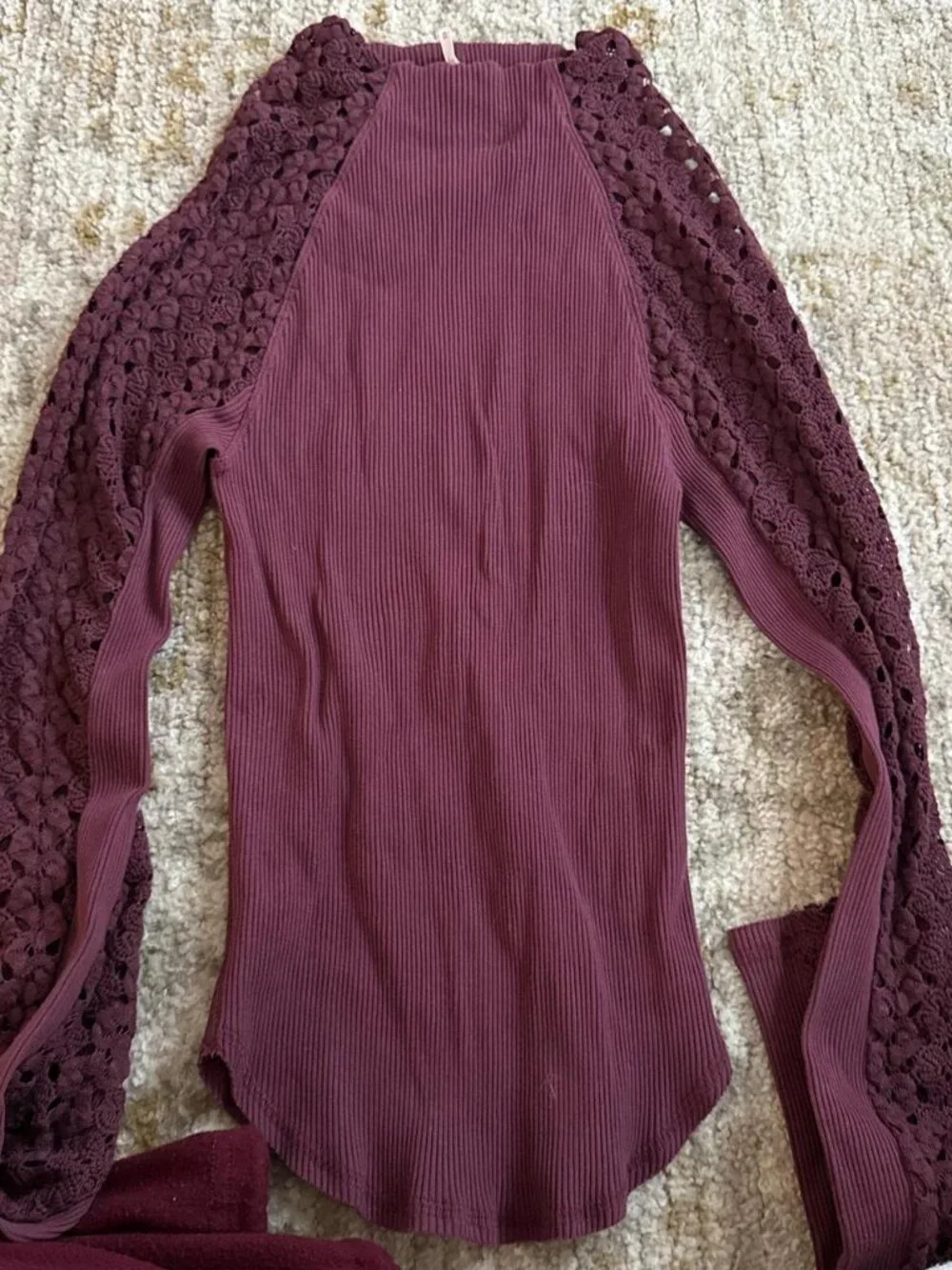 Free People Women's Burgundy Blouse